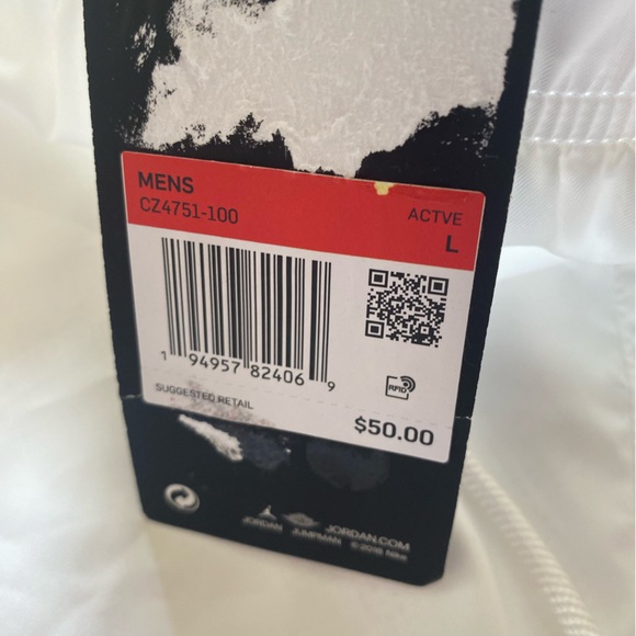 NWT Men’s Jordan Jumpman Poolside Shorts White Large - Picture 5 of 8